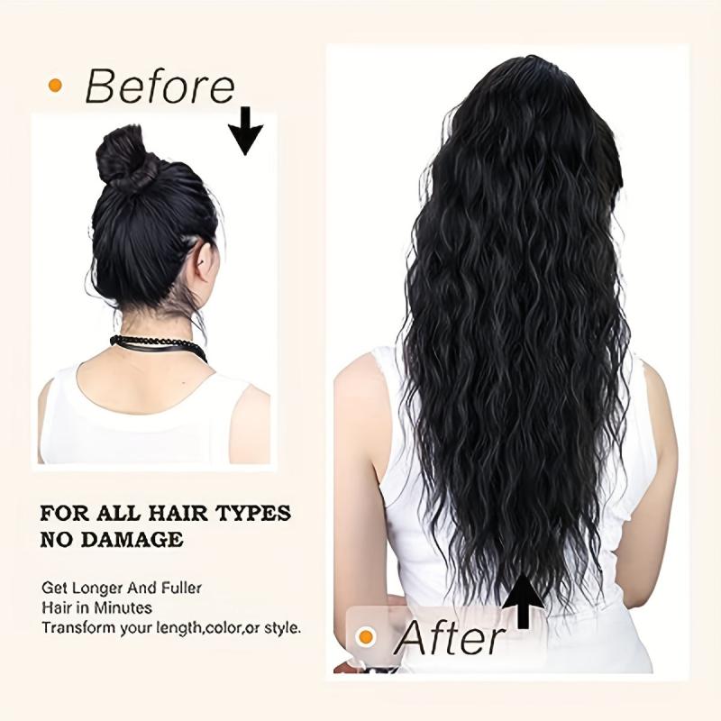Long Curly Wavy Ponytail Extensions Clip In Hair Extensions