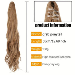 Long Curly Wavy Ponytail Extensions Natural Look