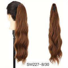 Long Curly Wavy Ponytail Extensions Natural Look