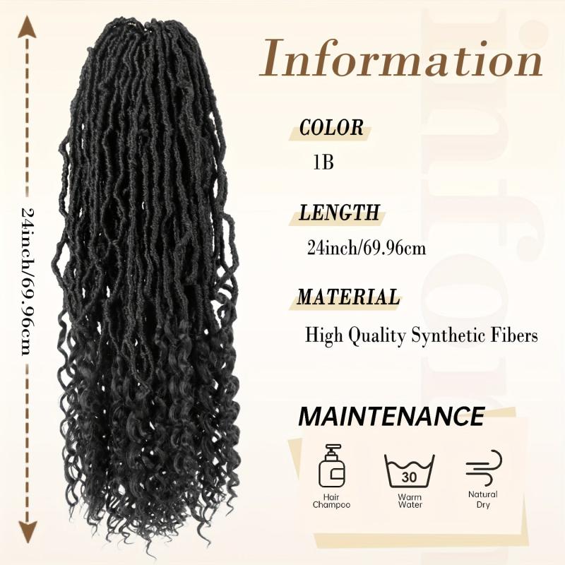 Goddess Faux Locs Crochet Hair 8 Packs 60-96cm Soft Locs Braids with Curly End