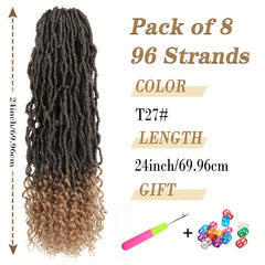 Goddess Faux Locs Crochet Hair 8 Packs 60-96cm Soft Locs Braids with Curly End