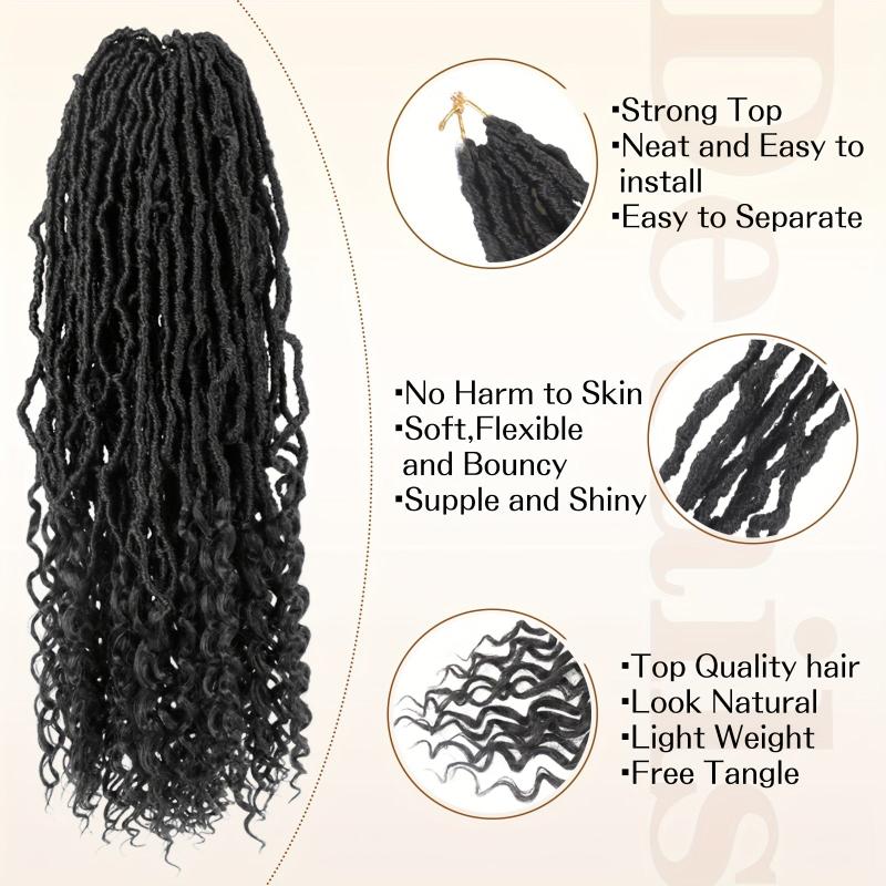 Goddess Faux Locs Crochet Hair 8 Packs 60-96cm Soft Locs Braids with Curly End