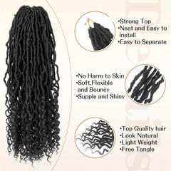 Goddess Faux Locs Crochet Hair 8 Packs 60-96cm Soft Locs Braids with Curly End