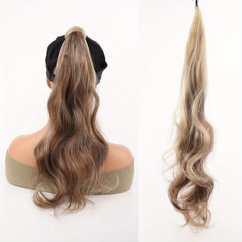 Curly Wavy Ponytail Extensions Synthetic Hair Natural Looking