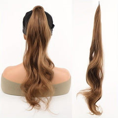 Curly Wavy Ponytail Extensions Synthetic Hair Natural Looking