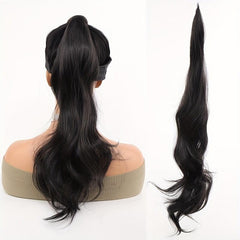 Curly Wavy Ponytail Extensions Synthetic Hair Natural Looking