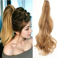 Curly Wavy Ponytail Extensions Synthetic Hair Natural Looking