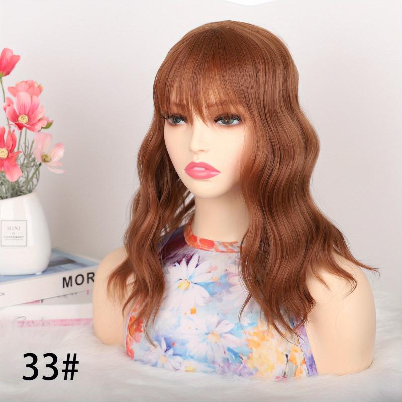 Water Wave Hairpiece Clip In Topper with Bangs