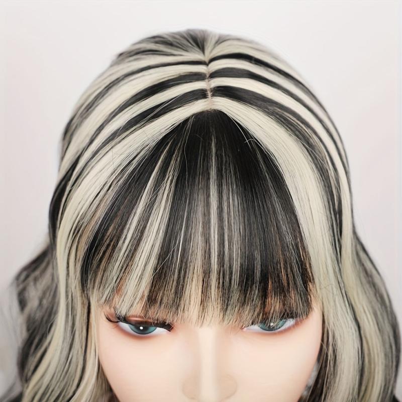 Water Wave Hairpiece Clip In Topper with Bangs