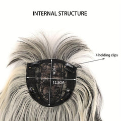 Water Wave Hairpiece Clip In Topper with Bangs