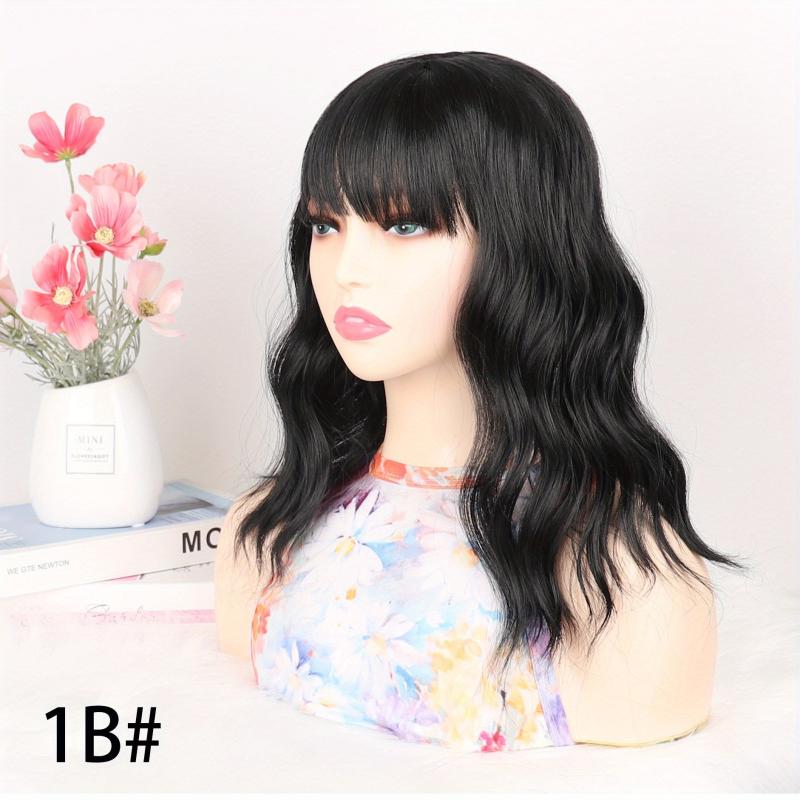 Water Wave Hairpiece Clip In Topper with Bangs
