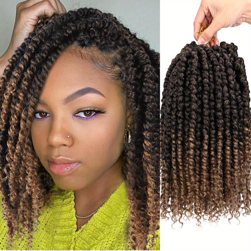 Passion Twist Hair Extensions Pre Twisted Crochet Hair 25.4 Cm Synthetic Fiber