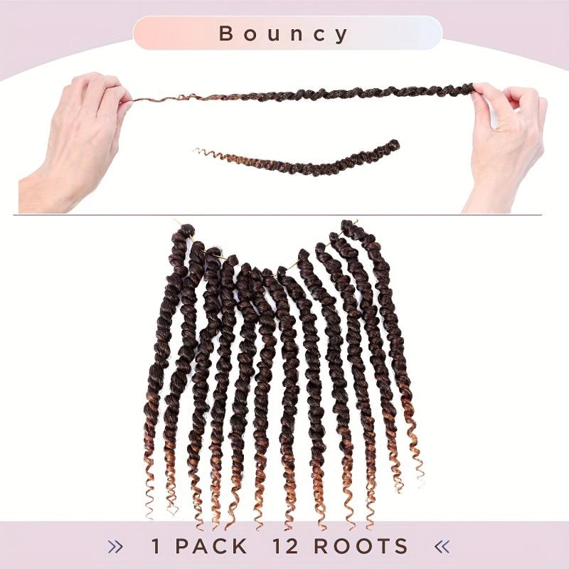 Passion Twist Hair Extensions Pre Twisted Crochet Hair 25.4 Cm Synthetic Fiber
