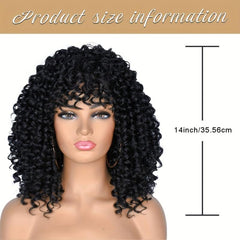 Short Afro Kinky Curly Hair Wigs With Bangs Ombre Glueless Curly Bob Wigs