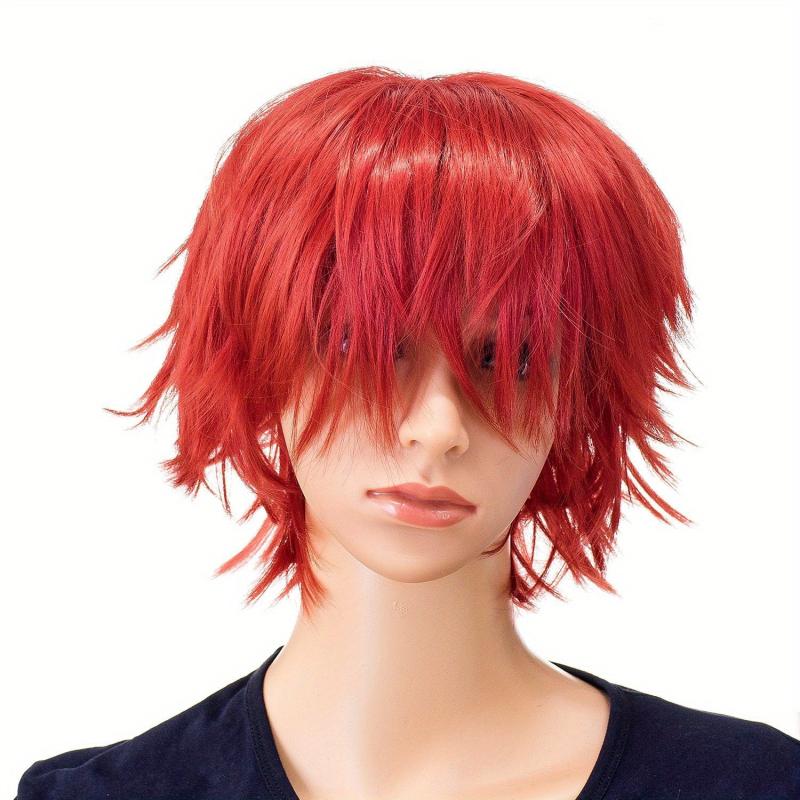 Layered Short Straight Wig Synthetic Wig With Bangs Heat Resistant