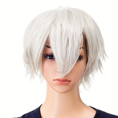 Layered Short Straight Wig Synthetic Wig With Bangs Heat Resistant