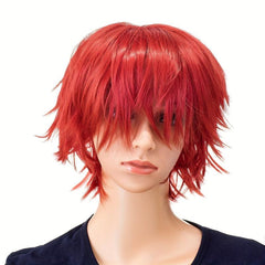Layered Short Straight Wig Synthetic Wig With Bangs Heat Resistant