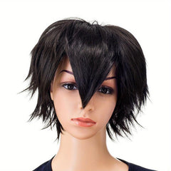 Layered Short Straight Wig Synthetic Wig With Bangs Heat Resistant