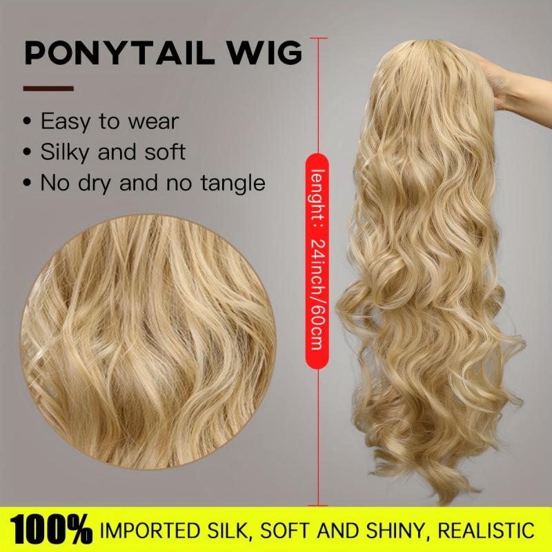 60 96 Cm Body Wave Ponytail Hair Extension Synthetic Heat Resistant Drawstr