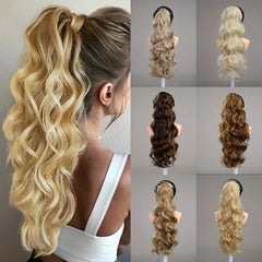 60 96 Cm Body Wave Ponytail Hair Extension Synthetic Heat Resistant Drawstr