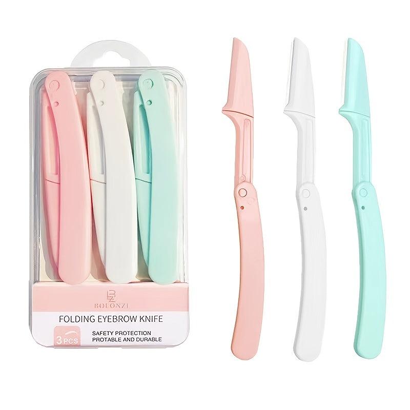 3pcs Folding Eyebrow Razor Hair Removal Facial Razors for Women and Men