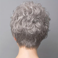 20-32cm Gradual Change Short Hair Skewed Bangs Fluffy Wig Synthetic Natural Look