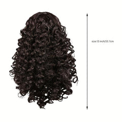 Medium Afro Curly Ponytail Extensions Synthetic Clip In Hair