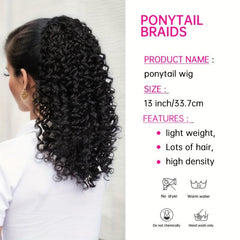 Medium Afro Curly Ponytail Extensions Synthetic Clip In Hair