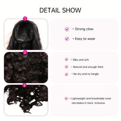 Medium Afro Curly Ponytail Extensions Synthetic Clip In Hair