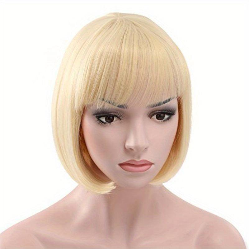 Short Bob Wig Synthetic Wig With Bangs Anime Cosplay for Halloween Party