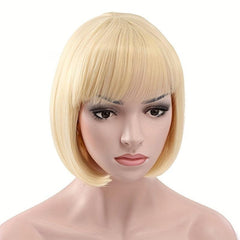 Short Bob Wig Synthetic Wig With Bangs Anime Cosplay for Halloween Party