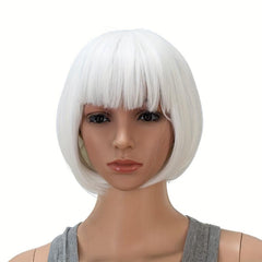 Short Bob Wig Synthetic Wig With Bangs Anime Cosplay for Halloween Party