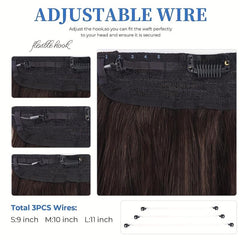 Curly Wavy Hair Invisible Hair Extensions Synthetic Fishing Line Hair Extensions