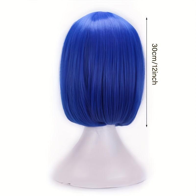 Short Straight Synthetic Wig With Bangs Halloween Cosplay Party