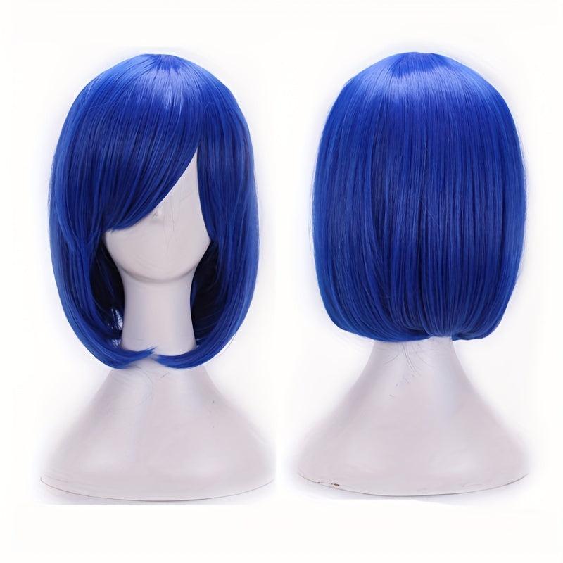 Short Straight Synthetic Wig With Bangs Halloween Cosplay Party