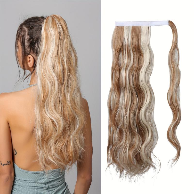 Long Wavy Ponytail Extensions Synthetic Clip In Hair Extensions