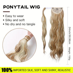 Long Wavy Ponytail Extensions Synthetic Clip In Hair Extensions