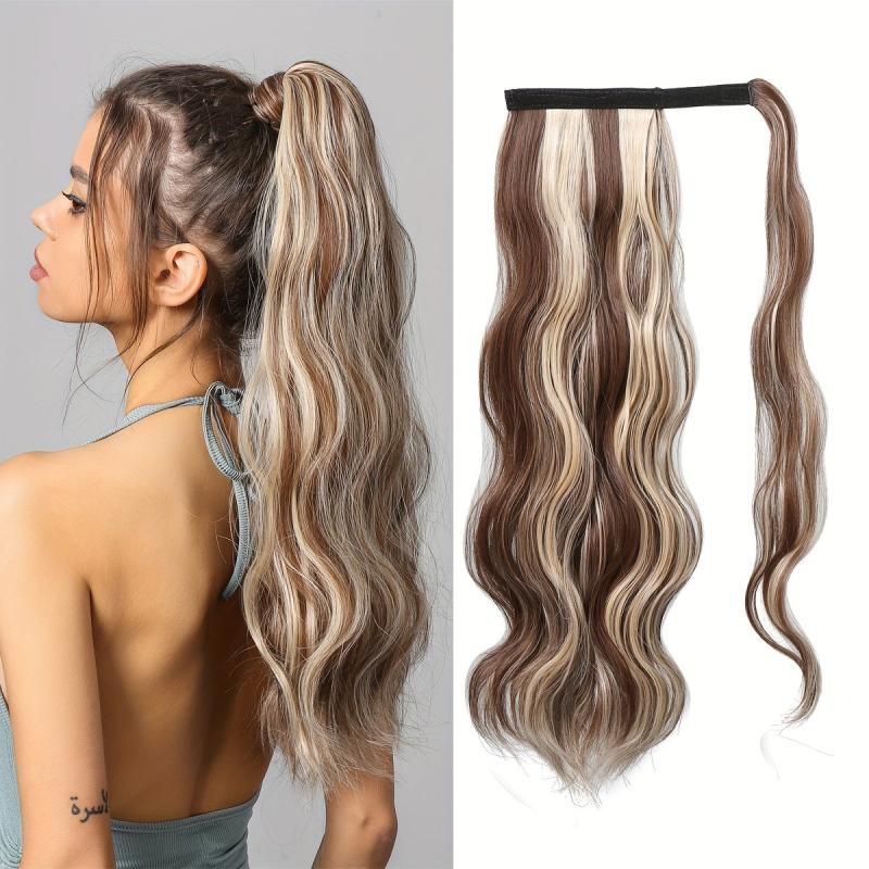 Long Wavy Ponytail Extensions Synthetic Clip In Hair Extensions