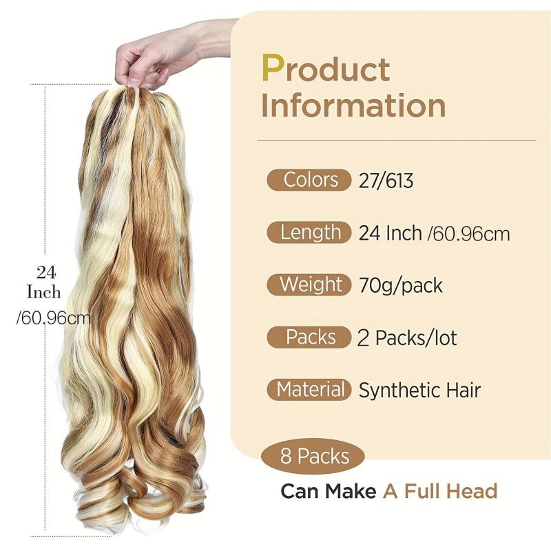 2 Packs Pre Stretched Loose Wave Bouncy Crochet Hair with Curly Ends