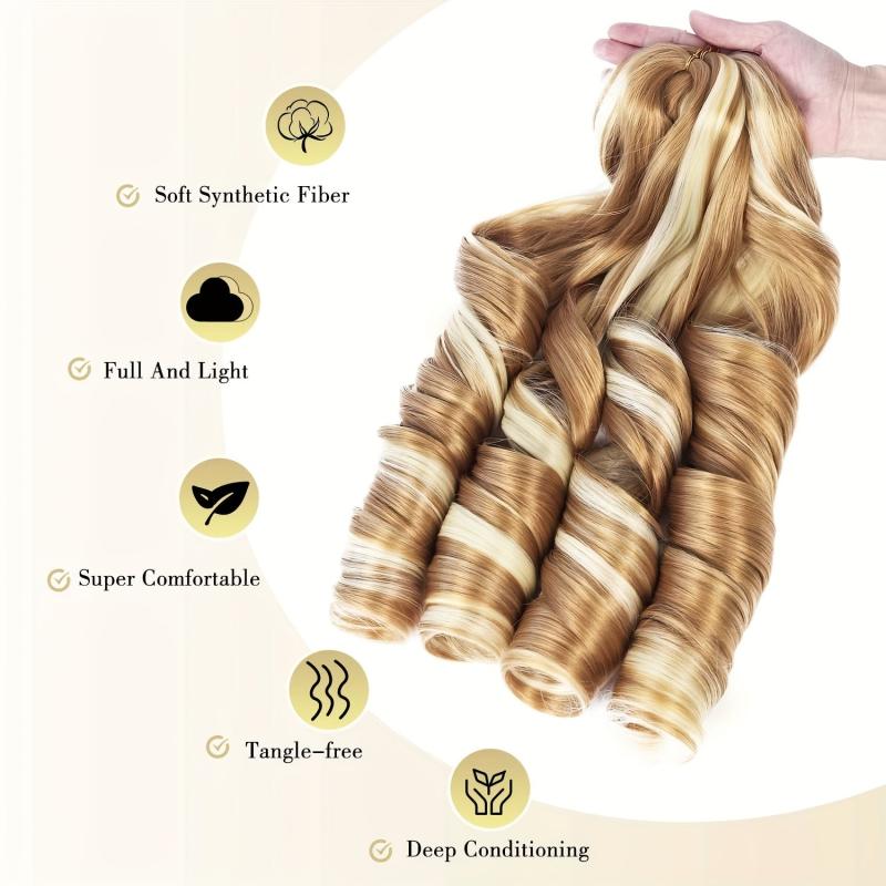 2 Packs Pre Stretched Loose Wave Bouncy Crochet Hair with Curly Ends