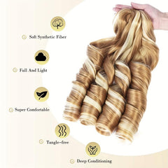 2 Packs Pre Stretched Loose Wave Bouncy Crochet Hair with Curly Ends