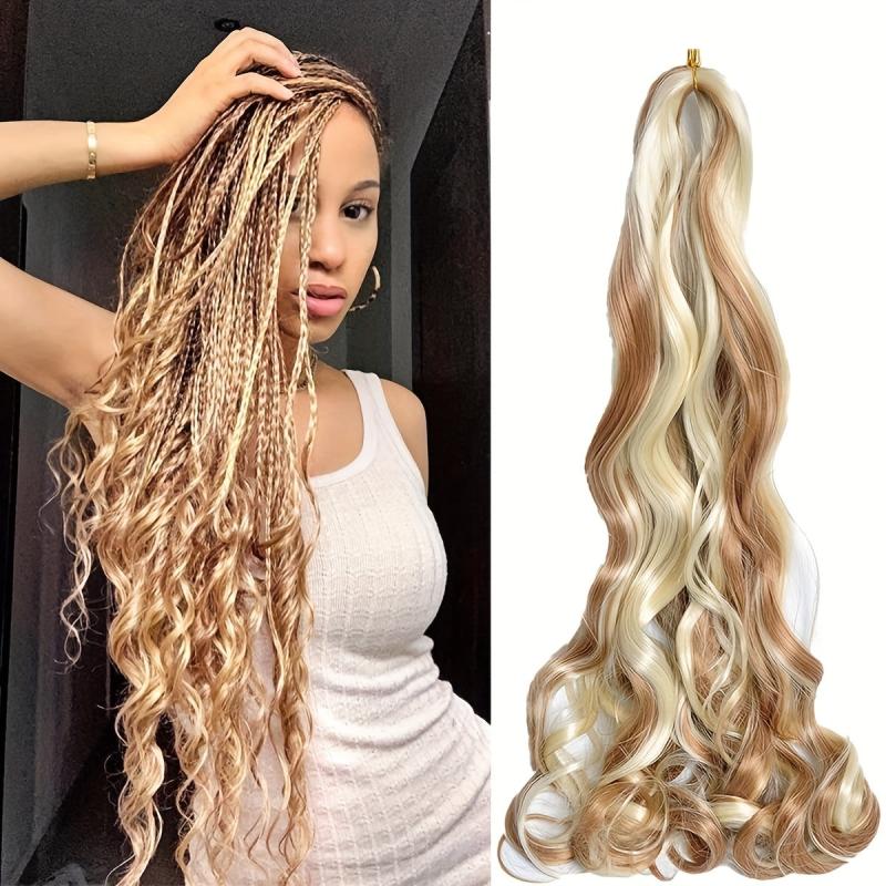 2 Packs Pre Stretched Loose Wave Bouncy Crochet Hair with Curly Ends