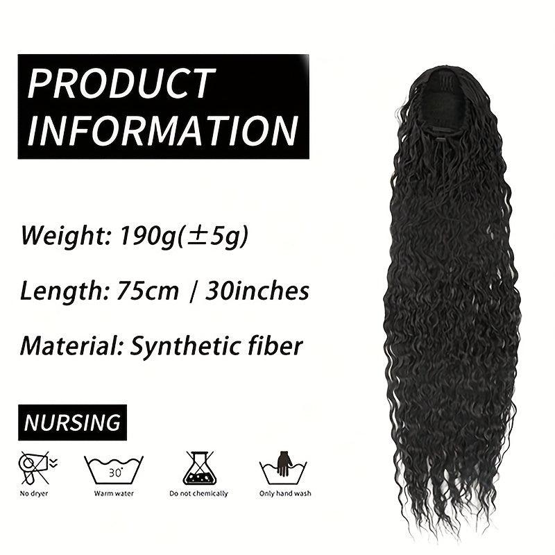 Long Afro Curly Ponytail Synthetic Hair Extensions For Women