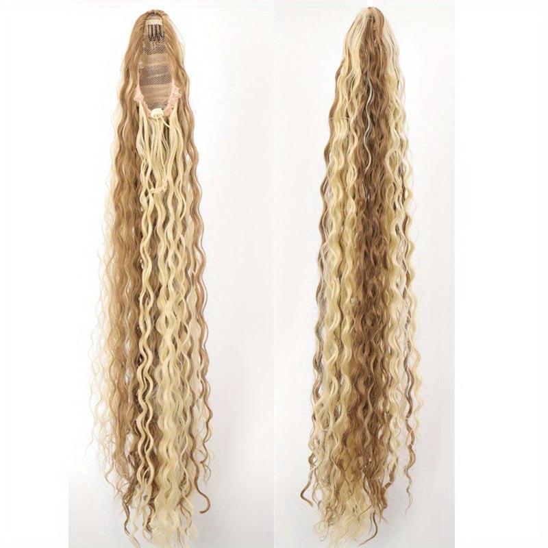 Long Afro Curly Ponytail Synthetic Hair Extensions For Women