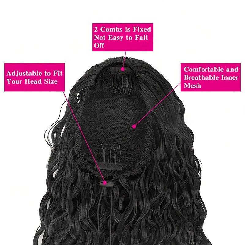 Long Afro Curly Ponytail Synthetic Hair Extensions For Women