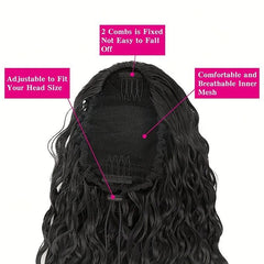Long Afro Curly Ponytail Synthetic Hair Extensions For Women