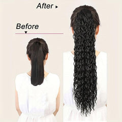 Long Afro Curly Ponytail Synthetic Hair Extensions For Women