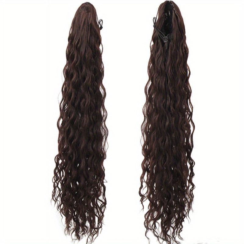 Long Afro Curly Ponytail Synthetic Hair Extensions For Women