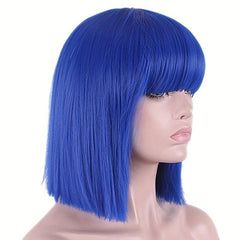 Short Bob Straight Hair Wig With Bangs 35 56 Cm Women Cosplay Halloween Use