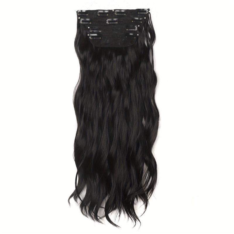 4pcs Long Curly Hair Pieces Synthetic Clip In Hair Extensions Natural Look